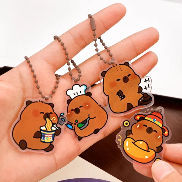 Cute Acrylic Capybara Keychain – Fun Cartoon Bag Char